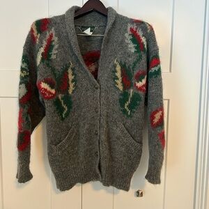 Vintage Harve Benard Mohair Blend Gray Cardigan M